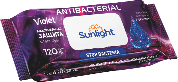 Влажные салфетки SUNLIGHT Antibacterial 120 шт